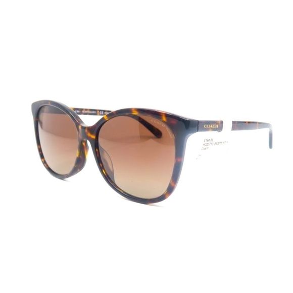 COACH HC8271U 5120/T5 New Dark Tortoise/Brown Polarized Sunglasses  . - Picture 2 of 8